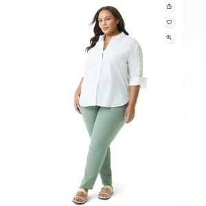 Gloria Vanderbilt Amanda Classic Rise Tapered Jeans Fern Green 24W Swan Series